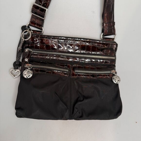 Brighton Brown Leather Alligator Embossed Crossbody Handbag E345145 Vintage - Picture 4 of 16